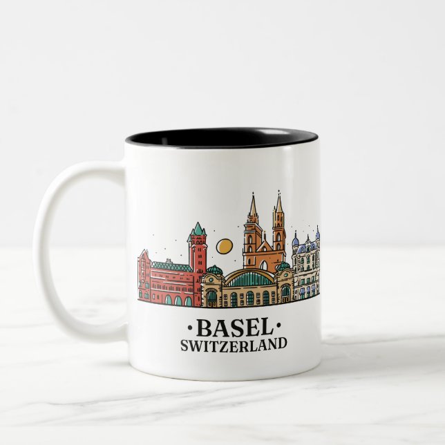 Taza Bicolor skylinebasel-design (Izquierda)
