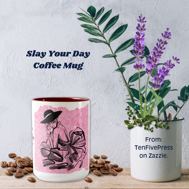 Taza Bicolor Slay Your Day Coffee Mug (Subido por el creador)