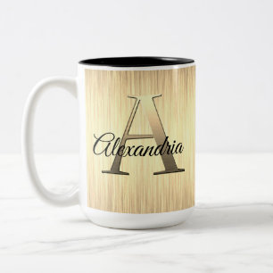 Taza Bicolor Sleek Gold Monogram