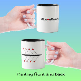 Taza Bicolor Slogan de la etiqueta Love Rowing