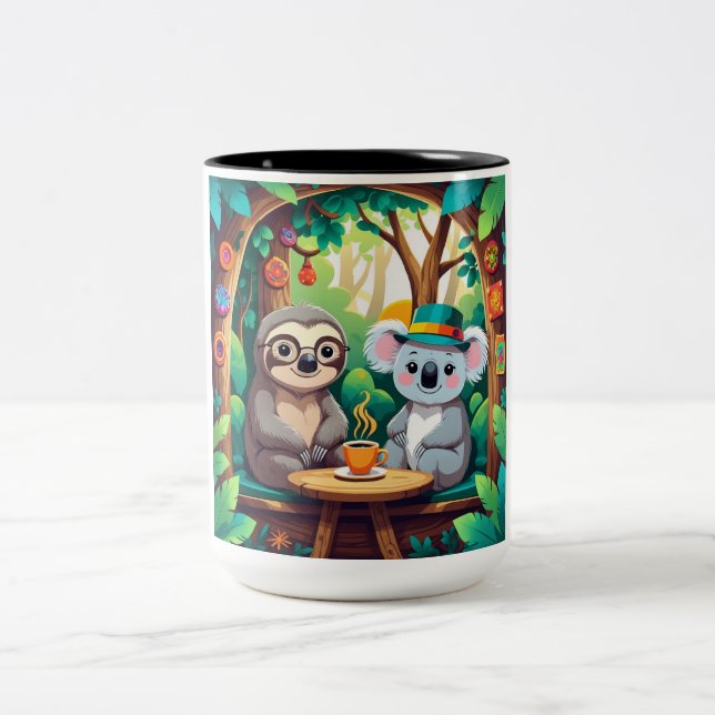 Taza Bicolor Sloth y Koala Coffee Mug (Centro)