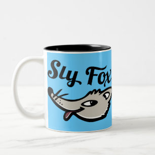 Taza Bicolor Sly fox gráfico mug azul/negro