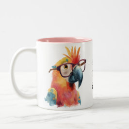 Taza Bicolor Smarty Parrot – Cool Bird with Glasses
