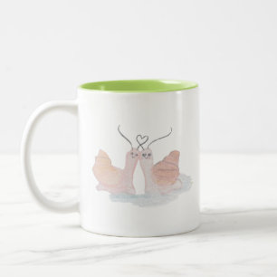 Taza Bicolor Snail Heart Mug