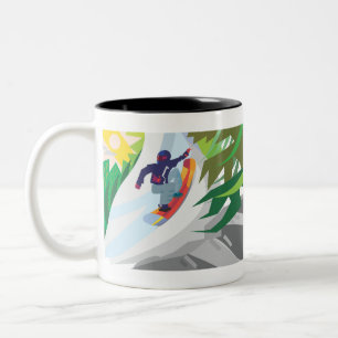 Taza Bicolor Snowboard