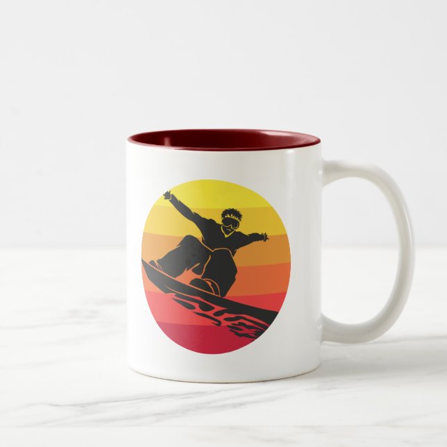 Taza Bicolor Snowboard Jump Retro (Derecha)