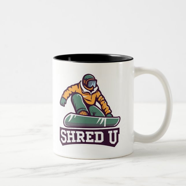 Taza Bicolor Snowboarding Universidad Shred (Derecha)
