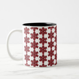 Taza Bicolor Snowflake Plaid Red Black Buffalo