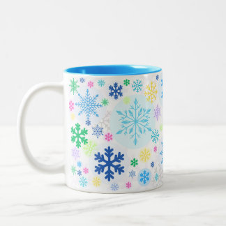 Taza Bicolor Snowflakes