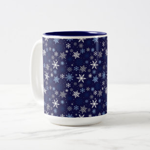 Taza Bicolor Snowflakes Two Tone Coffee Mug