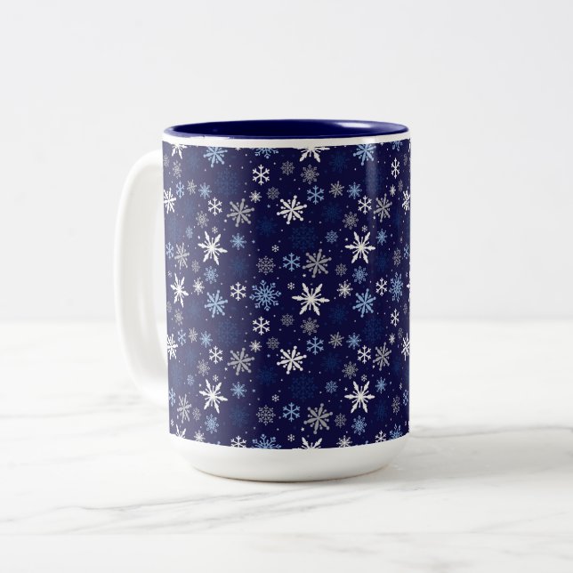 Taza Bicolor Snowflakes Two Tone Coffee Mug (Anverso izquierdo)