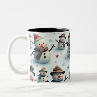 Taza Bicolor Snowman Mug