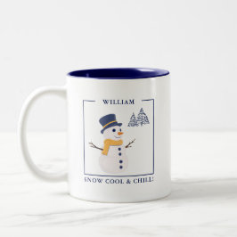 Taza Bicolor Snowman Mug, Personalizado de Nieve y Chill - Rega