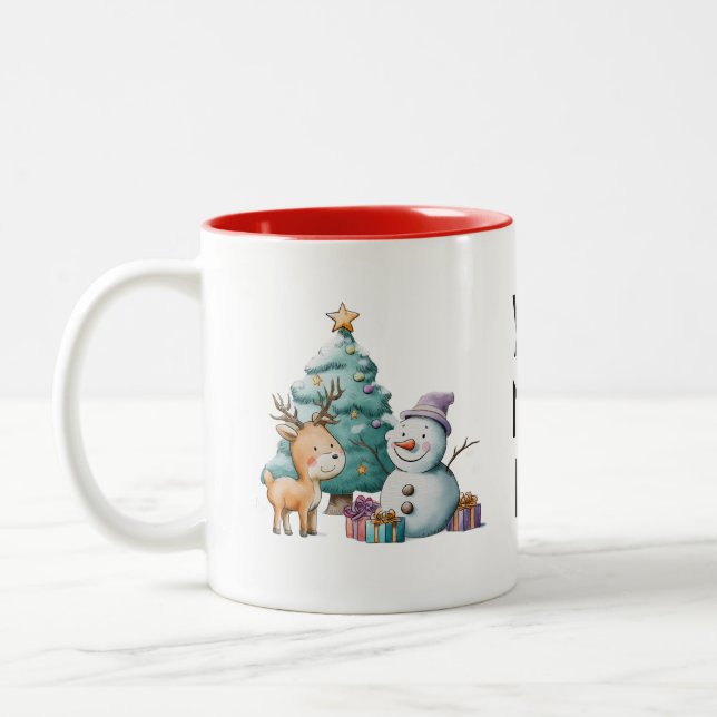 Taza Bicolor Snowman & Reindeer Christmas (Izquierda)
