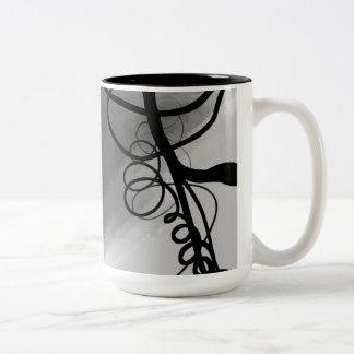 Taza Bicolor Sobre la rejilla: Resumen gris, negro y blanco