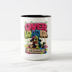 Taza Bicolor Sobrecargado Funciona Personalizado Divertido