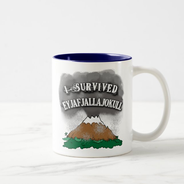 Taza Bicolor Sobreviví las camisetas de Eyjafjallajokull, (Derecha)