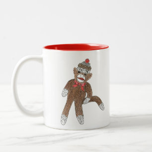 Taza Bicolor Sock Monkey coffee mug