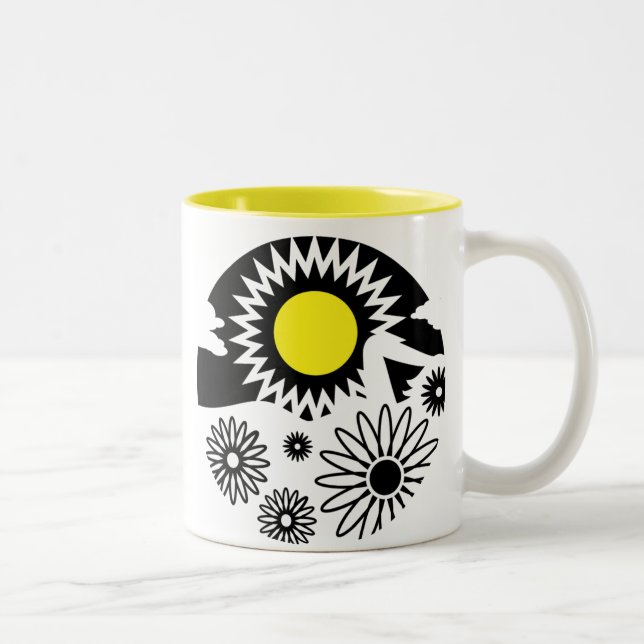 Taza Bicolor Sol de flores de virgo gráficas (Derecha)