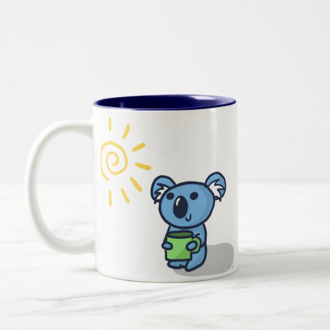 Taza Bicolor Sol de la koala - azul (Izquierda)
