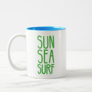 Taza Bicolor Sol, Mar Y Surf GREEN