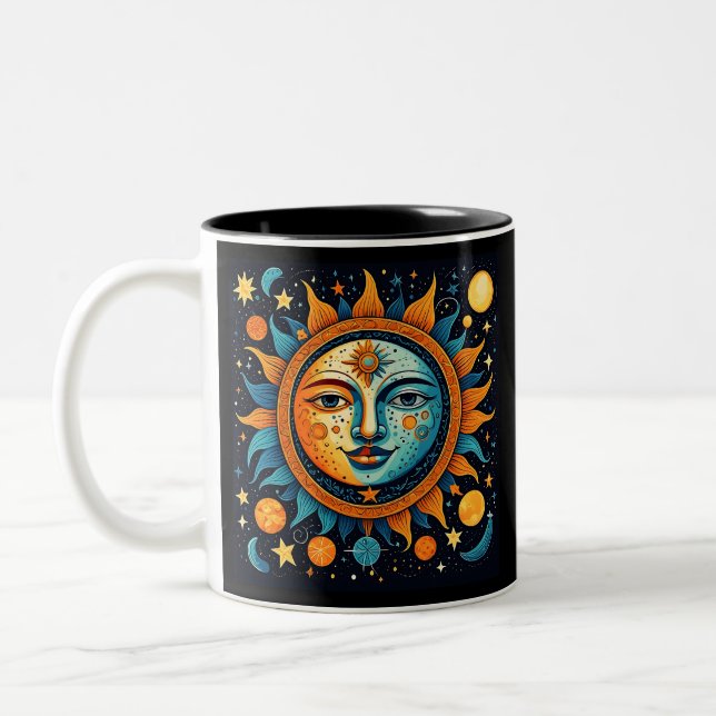 Taza Bicolor Sol y Luna Celestiales  (Izquierda)