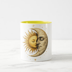 Taza Bicolor Sol y Luna Místicos Cara   Regalo Bohemi de Yin Ya