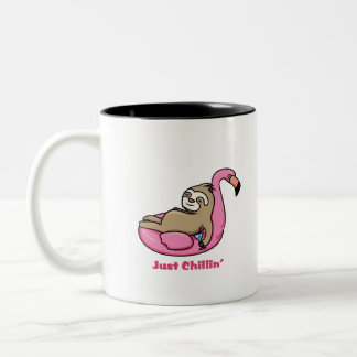 Taza Bicolor SÓLO CHILLIN' - Lazy Sloth y Pink Flamingo