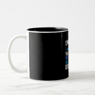 Taza Bicolor Sólo Deporte De Natación Donde Entrenador Regalos