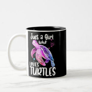 Taza Bicolor Sólo Un Chica Que Ama A Las Tortugas, A Los Chicas