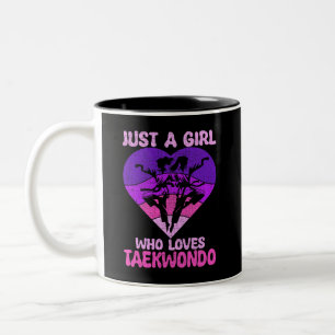 Taza Bicolor Solo un Chica que ama el atardecer retro del coraz