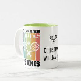 Taza Bicolor Solo un chica que ama el tenis | Tenis personaliza
