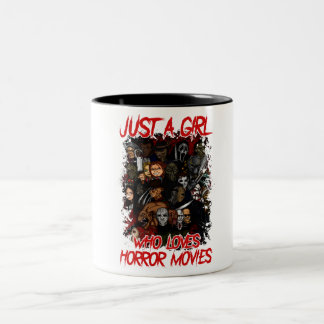 Taza Bicolor Solo un Chica que ama las películas de terror
