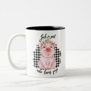 Taza Bicolor Sólo un Chica que ama los cerdos