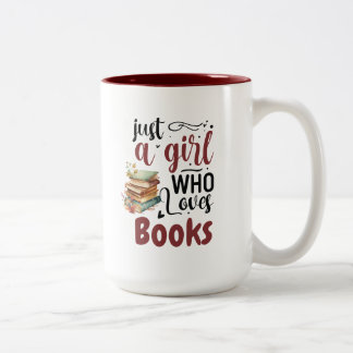 Taza Bicolor Sólo un Chica que ama los libros - Regalo para los