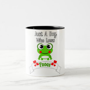 Taza Bicolor Solo Un Niño Que Ama Las Ranas Rana más guapa de
