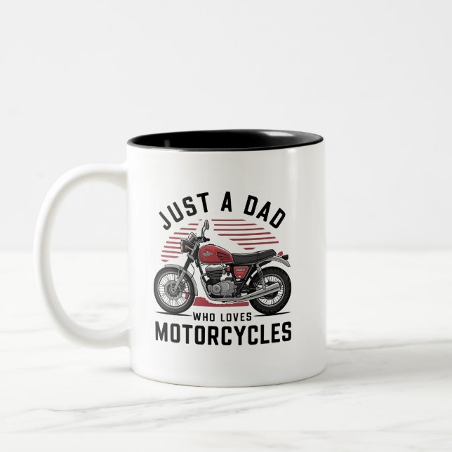 Taza Bicolor Solo un papá que ama la motocicleta (Izquierda)