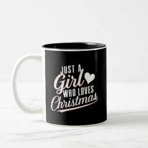 Taza Bicolor Solo una chica que ama la Navidad