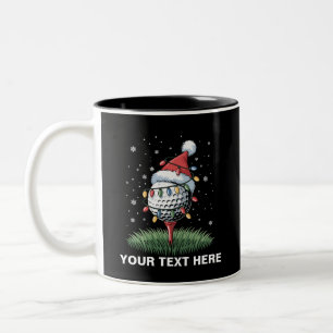 Taza Bicolor Sombrero de Santa de árbol de Navidad con pelota d