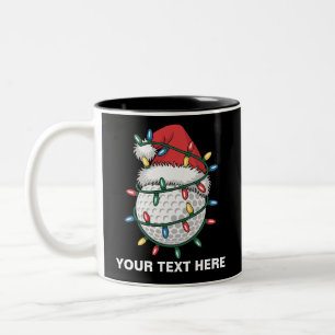 Taza Bicolor Sombrero de Santa de luces de Navidad personalizad