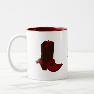 Taza Bicolor Sombrero marrón de campo y botas