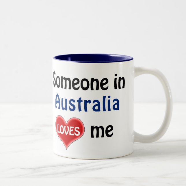 Taza Bicolor Someone in Australia loves me (Derecha)