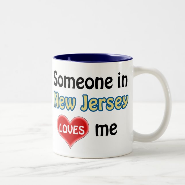 Taza Bicolor Someone in New Jersey loves me (Derecha)