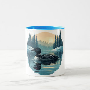 Taza Bicolor Sommer Common - Diseño Retro de Navidad de Cabaña