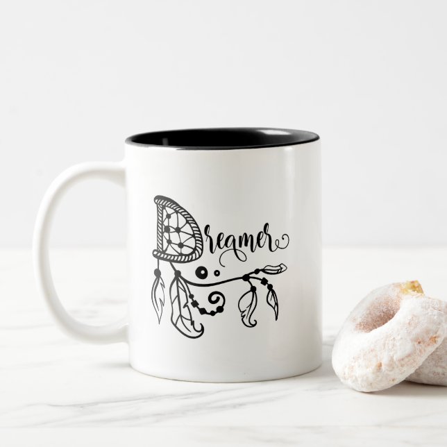 Taza Bicolor Soñador Dreamcatcher (Con donut)