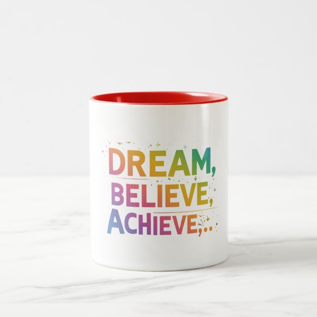 Taza Bicolor Soñar. Creer. Lograr. (Centro)