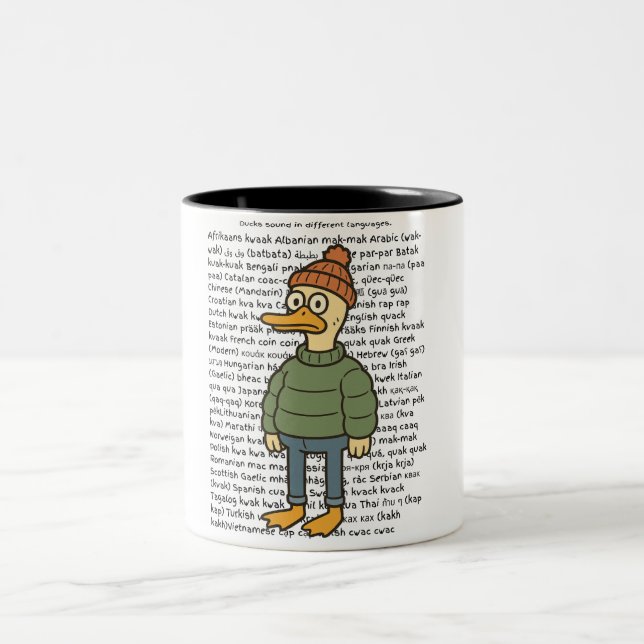 Taza Bicolor Sonidos de pato en diferentes idiomas  (Centro)