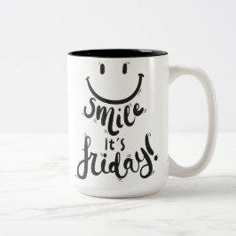 Taza Bicolor Sonríe el viernes feliz