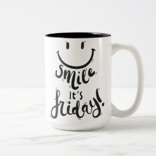 Taza Bicolor Sonríe el viernes feliz