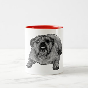 Taza Bicolor Sonrisa de bulldog con puntos de nieve